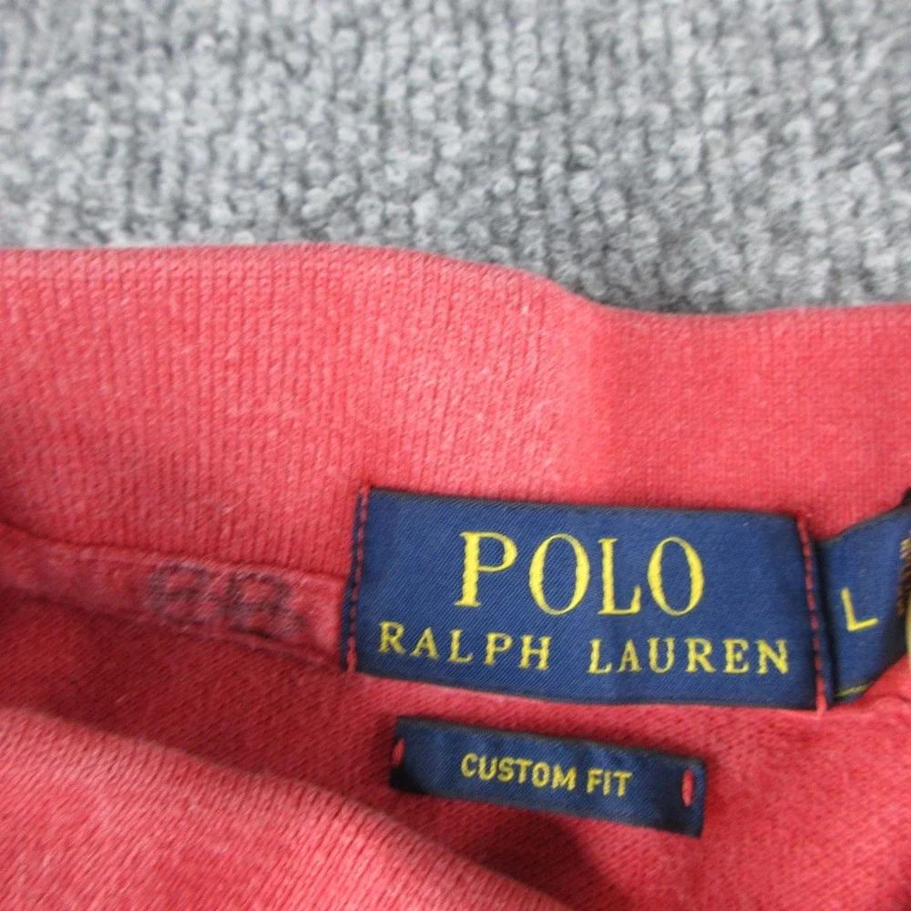 Polo Ralph Lauren Polo Shirt Mens L Red Short Sleeve Custom Fit Cotton Logo